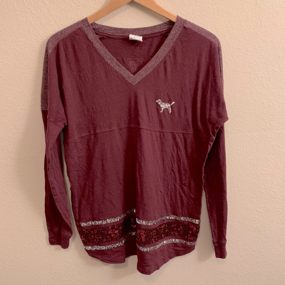 Pink by  Victoria's Secret Glitter Top